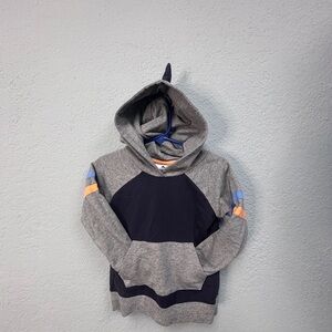 Tommy Bahama Kids 24mo Dino hoodie in Gray & Navy Hoodie w Orange Accents, EUC
